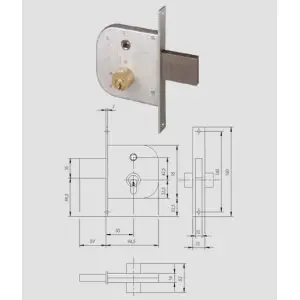 Serratura da infilare a cilindro per cancello cisa 42310