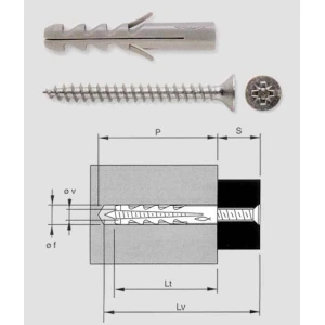 Tassello in nylon con vite fischer sv