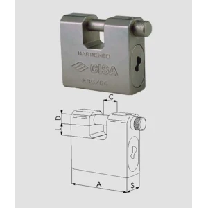 Lucchetto rettangolare top cisa 28552