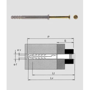 Tassello nylon prolungato con vite fischer n-f