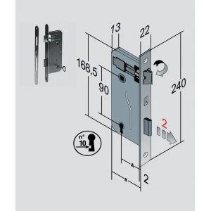 Serratura patent bordo quadro con chiave art. 40