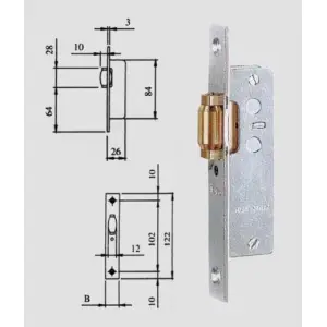 Serratura da infilare per montante iseo