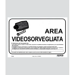 Targa ecofix adesiva area/videosorvegliata