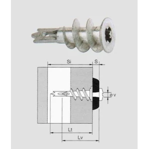 Tassello in metallo autofilettante per cartongesso gkm fischer