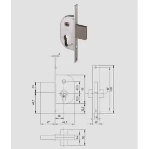 Serratura da infilare a cilindro per cancello cisa 42212