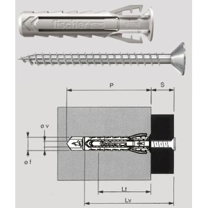 Tassello in nylon con vite fischer sx plus - s