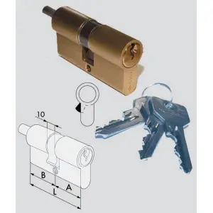 Doppio cilindro a profilo europeo c2000 predisposto per montaggio pomolo cisa 0g302
