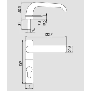 Maniglia nylon con coprifilo cisa a.06004