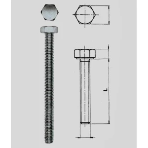 Vite acciaio testa esagonale gambo tutto filetto uni 5739