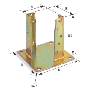 Supporto per pilastri quadro a.800