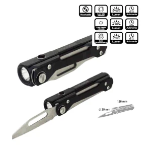Torcia alluminio led survival con coltello