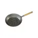 Padella forata acciaio lucido manico legno per castagne - Thumbnail 1