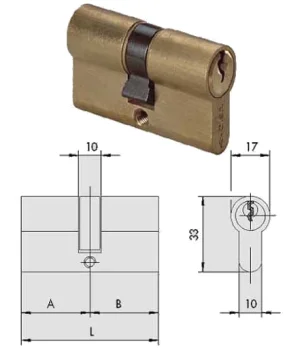 Cilindro a profilo europeo c2000 cisa 0g300 – Lunghezza: 59,0