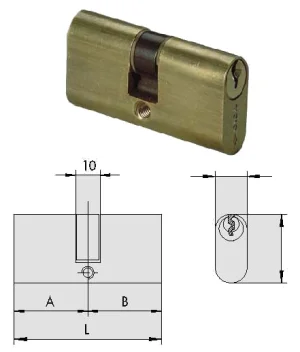 Cilindro ovale doppio logo line cisa 08110