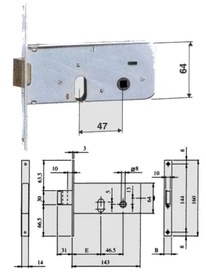 Serratura da infilare per fascia iseo – Art. 7106010