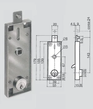 Serratura prefer per porte basculanti – Art. 6551 000